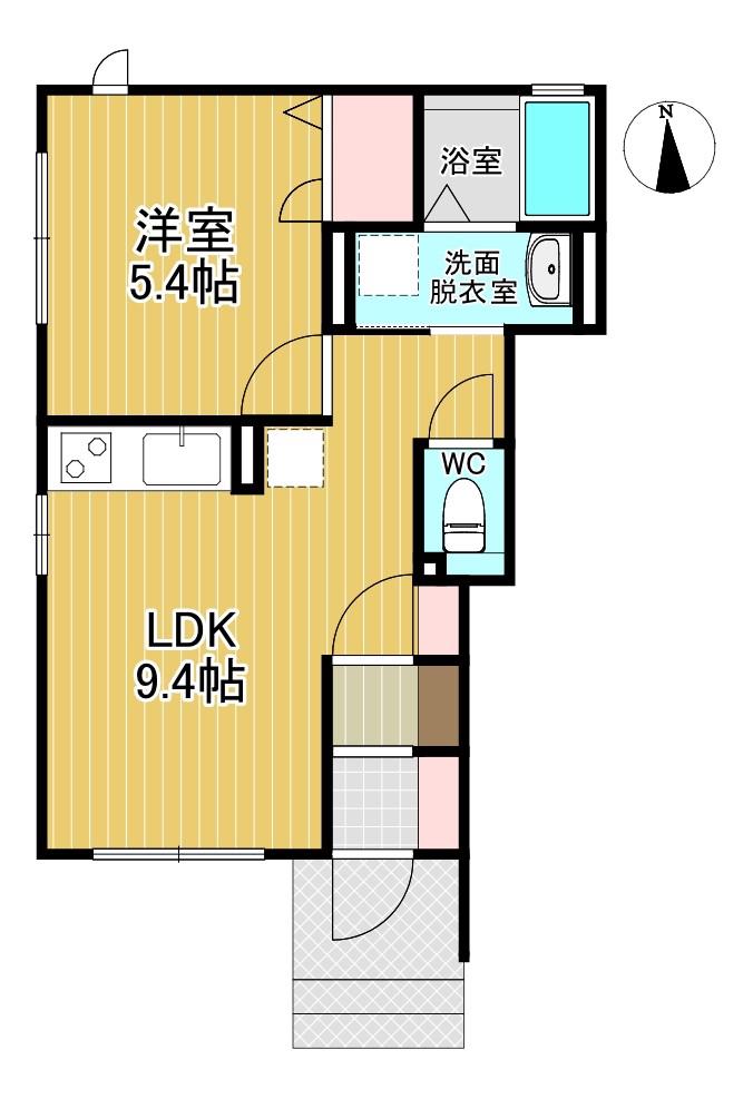 コンフォール東照宮(1LDK/1階)の間取り写真