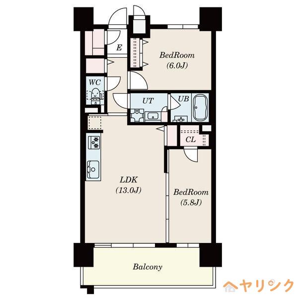 S-RESIDENCE本郷II(2LDK/9階)の間取り写真