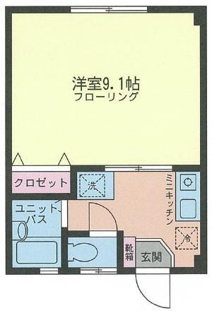 リベルタ(1K/2階)の間取り写真