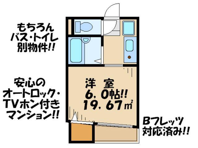 マイナビSTAYミライエ千歳烏山(1K/3階)の間取り写真