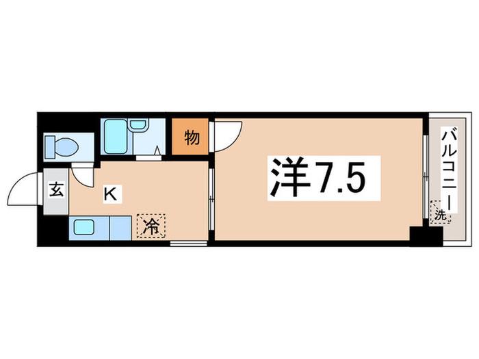 グラントピア北堀江(1K/6階)の間取り写真