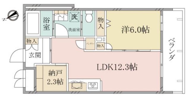 ヘーベルヴィレッジ町田やまだい(1LDK/4階)の間取り写真