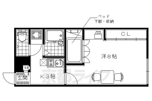 レオパレス五ヶ庄II(1K/1階)の間取り写真