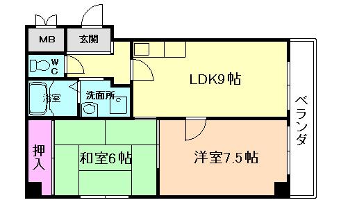 ハーモニーF(2LDK/3階)の間取り写真