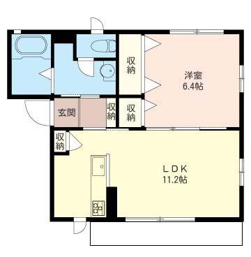 メゾン アイリスB(1LDK/1階)の間取り写真