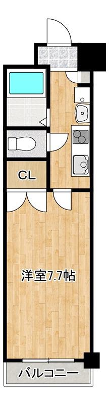 新坂ラテスト(1K/6階)の間取り写真