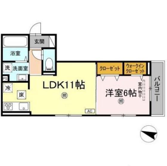 SERENO(1LDK/1階)の間取り写真
