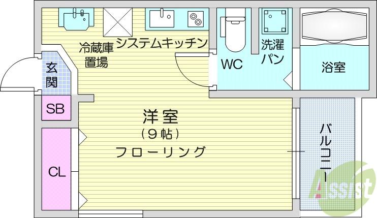 REGALEST ADVANCE太子堂1(1DK/3階)の間取り写真