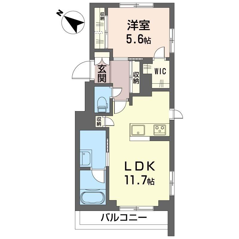 ノルドK(1LDK/3階)の間取り写真
