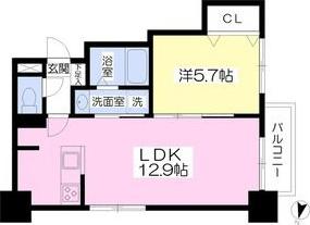 グラードエルヴィータ円山(1LDK/4階)の間取り写真