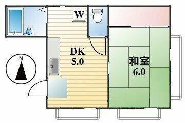 ハイブリッジ(1DK/1階)の間取り写真