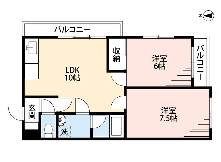 エルムマンション(2LDK/3階)の間取り写真