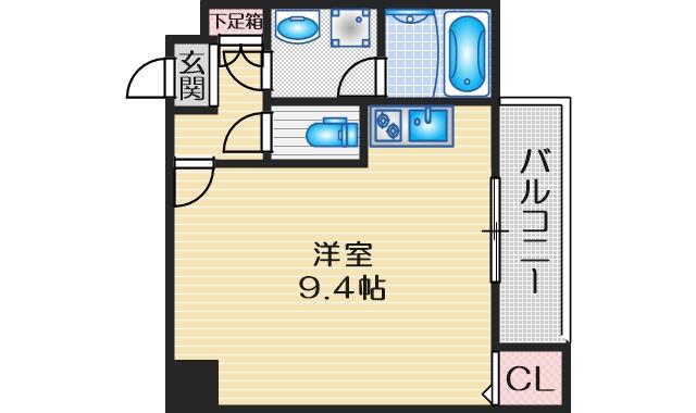フレール江坂公園(ワンルーム/6階)の間取り写真