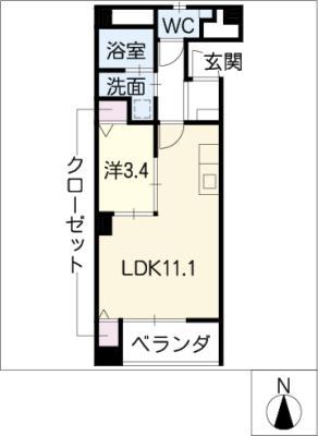 イルボッロ(1LDK/1階)の間取り写真