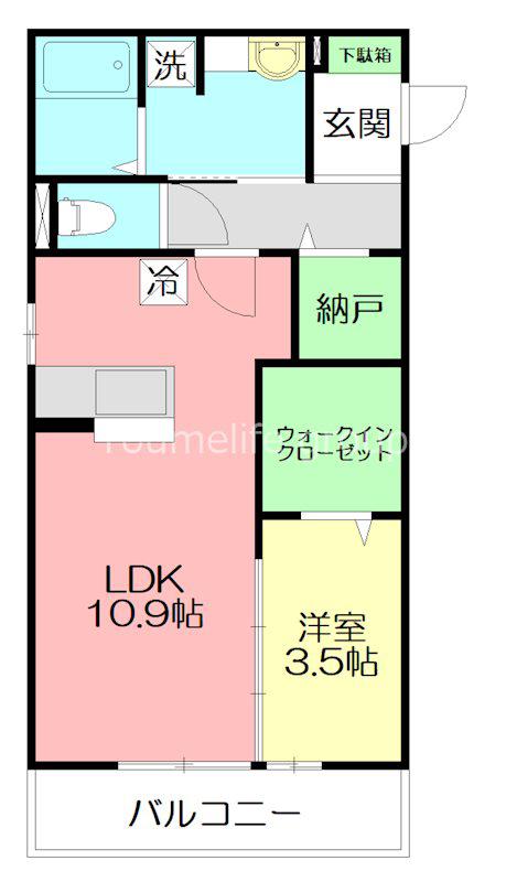 SEJOUR AIKOU(1LDK/1階)の間取り写真