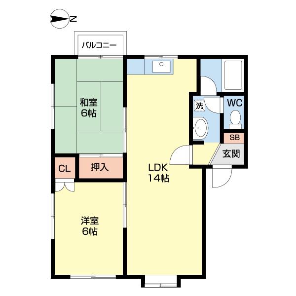 セトルときめき(2LDK/2階)の間取り写真