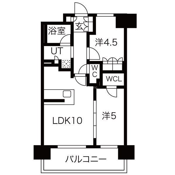 SK RESIDENCES SHINSAIBASHI 旧 SK RE(2LDK/8階)の間取り写真