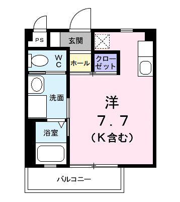 アイメゾンIII番館(ワンルーム/1階)の間取り写真