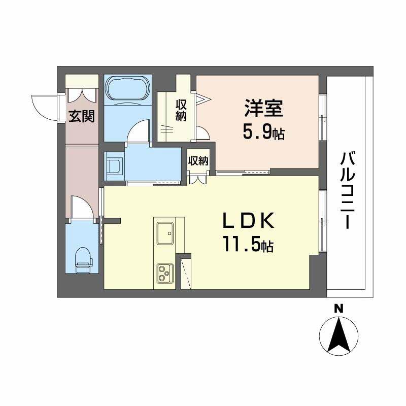 セリージャ デ トーア(1LDK/3階)の間取り写真