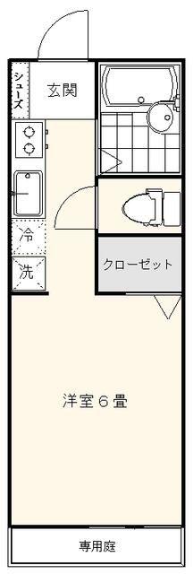 コーポM2(1K/1階)の間取り写真