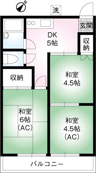 第2高尾メイゾン(3DK/2階)の間取り写真