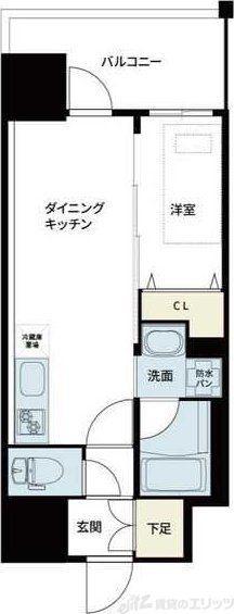 VIVRE高槻(1DK/10階)の間取り写真