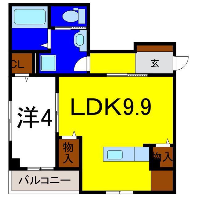 ピース・コウセイ古川(1LDK/2階)の間取り写真