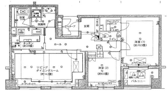 レジオン白金クロス(2LDK/3階)の間取り写真