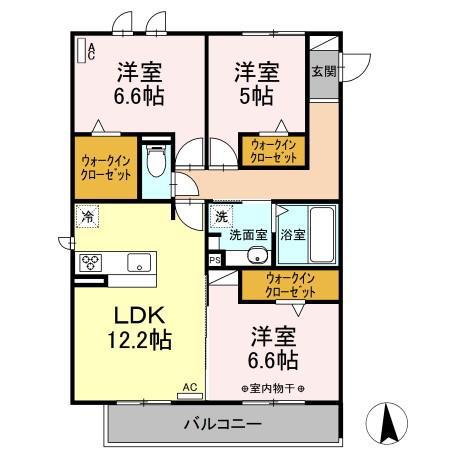 KRONOS(3LDK/2階)の間取り写真