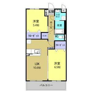セントラル(2LDK/4階)の間取り写真