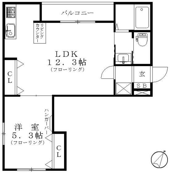 西武新宿線 下井草駅 徒歩2分 4階建 築14年(1LDK/2階)の間取り写真
