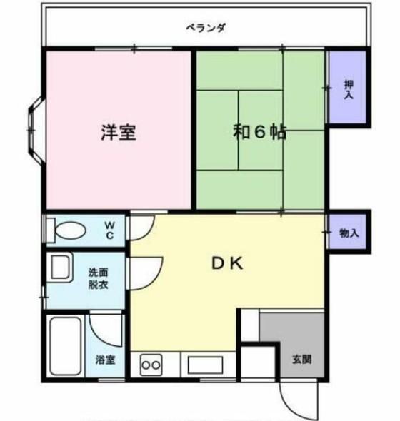 キャロットハウス(2DK/1階)の間取り写真