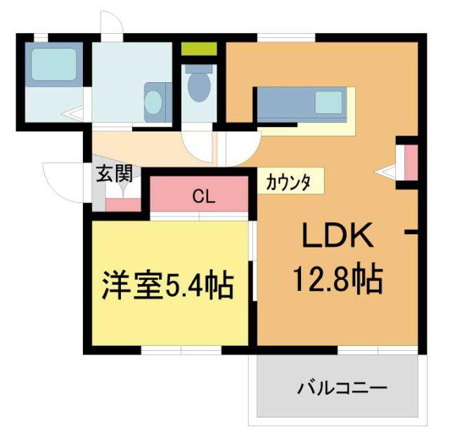 ドミール大森A・B・C(1LDK/2階)の間取り写真