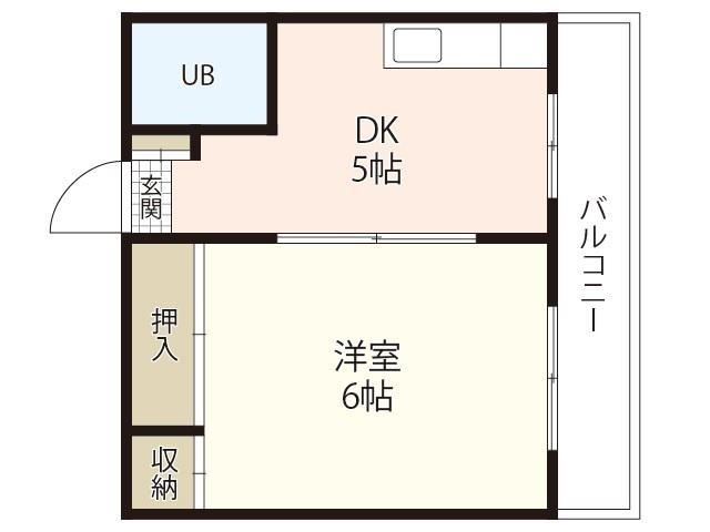 まるみビル(1DK/3階)の間取り写真