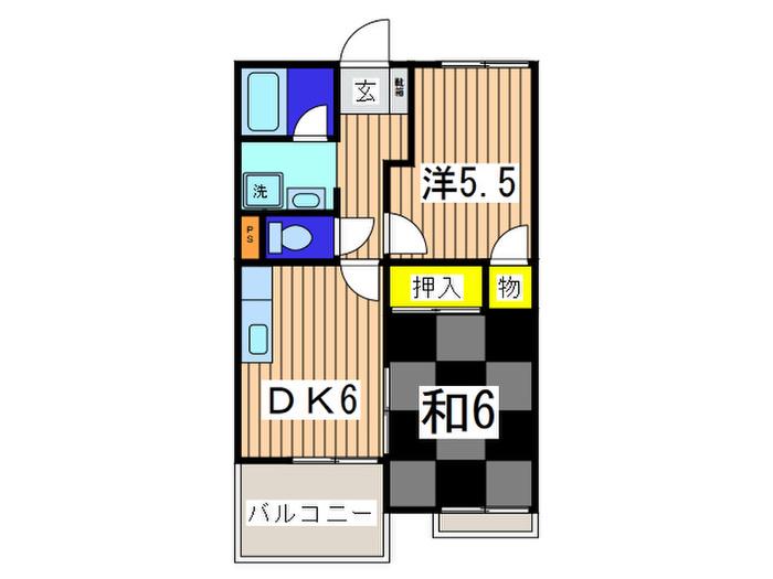 アドバンスホリコシ(2DK/2階)の間取り写真