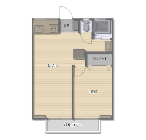 グリーンリーフ(2DK/2階)の間取り写真