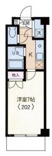エトワール多摩川(1K/1階)の間取り写真