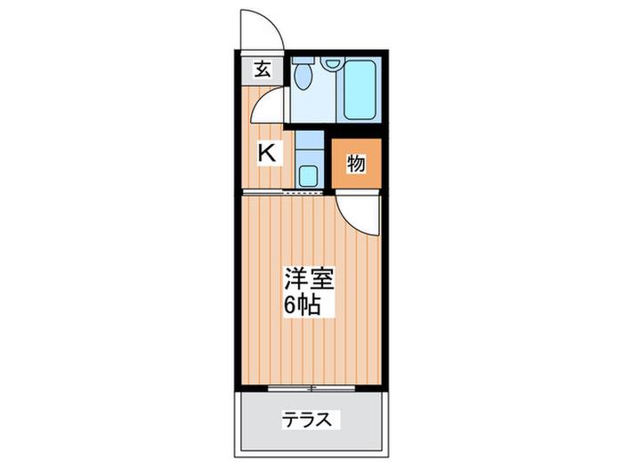 スカイハイツ石原(1K/1階)の間取り写真