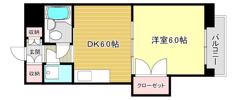 エトワール大宮(1DK/4階)の間取り写真