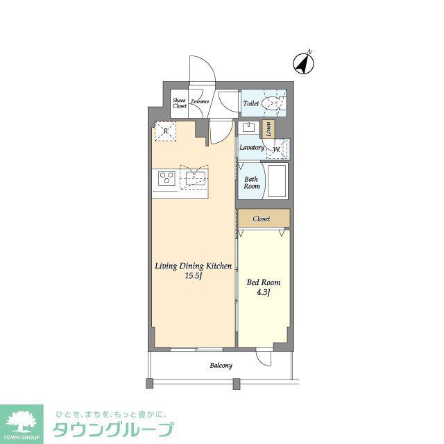 ルネサンスコート祐天寺TERRACE(1LDK/2階)の間取り写真