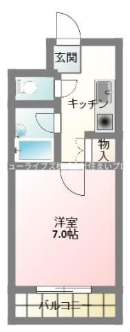 アメニティハウス(1K/2階)の間取り写真