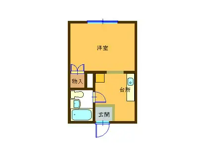 メゾン美光(ワンルーム/1階)の間取り写真