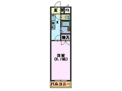 コトーヒロ(1K/3階)の間取り写真