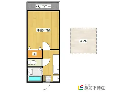 レッドハウス福益B(1K/1階)の間取り写真