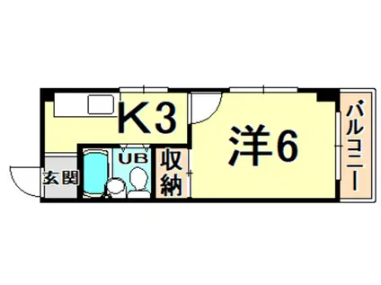 グリーンハイツ武庫川(1K/2階)の間取り写真