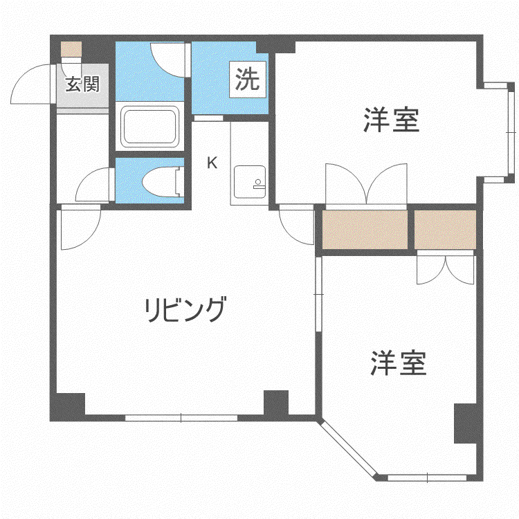 ローヤルハイツ新川(2LDK/3階)の間取り写真