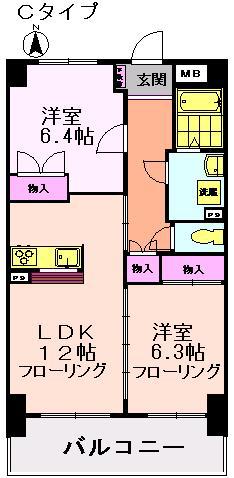 ヒルトップハウス(2LDK/1階)の間取り写真