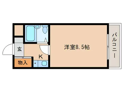 シャトー・ドゥ・クリヨン(1K/4階)の間取り写真