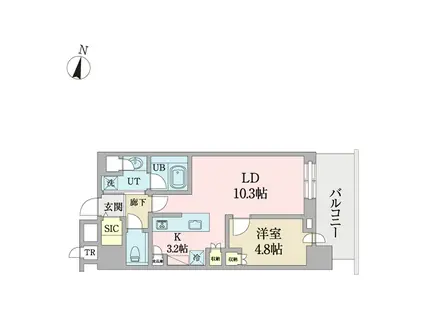 ONE札幌ステーションタワー(1LDK/15階)の間取り写真