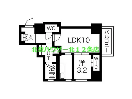 REGALO札幌ステーション(1LDK/6階)の間取り写真